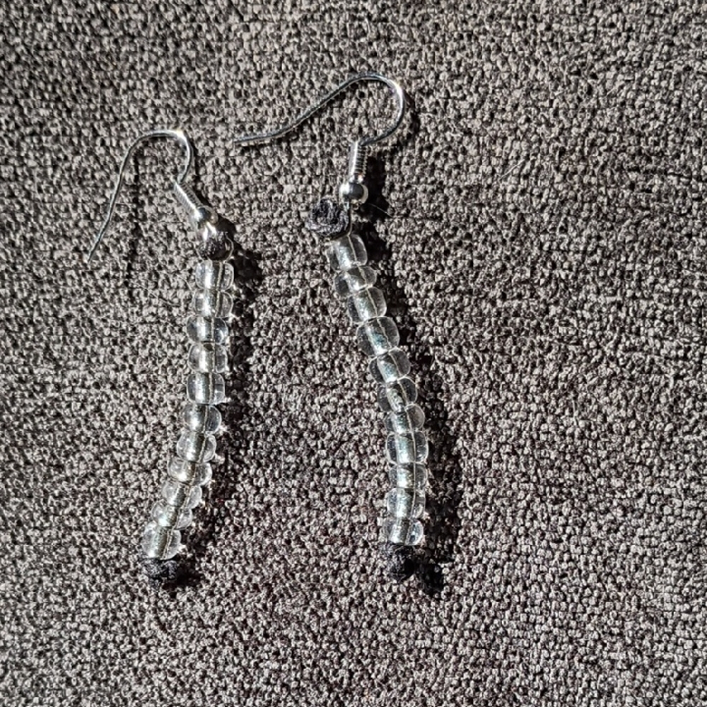 Elegant Silver Beaded Earrings